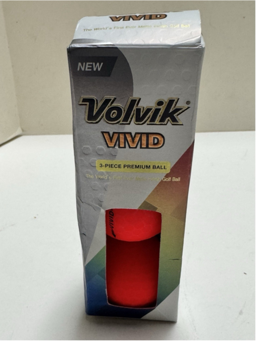 Volvik Vivid Golf Balls 3 Pack Matte Finish Red/Pink Soft Feel New